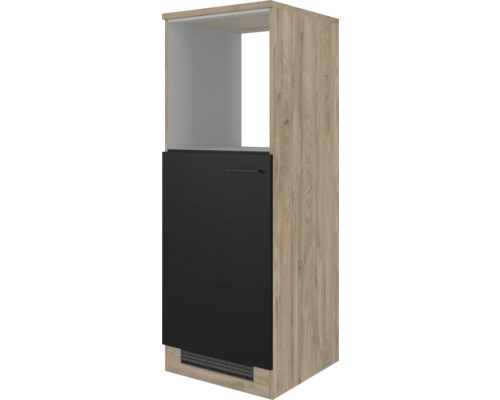 Backofen/Kühlumbauschrank für 88er Einbaukühlschrank Flex Well Capri BxTxH 60 x 60 x 168,5 cm Front schwarz matt Korpus wildeiche Backofen/Kühlumbauschrank für 88er Einbaukühlschrank Flex Well Capri BxTxH 60 x 60 x 168,5 cm Front schwarz matt Korpus wildeiche