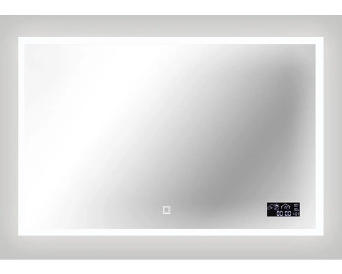Rechteckiger Badspiegel mit Beleuchtung und digitaler Anzeige