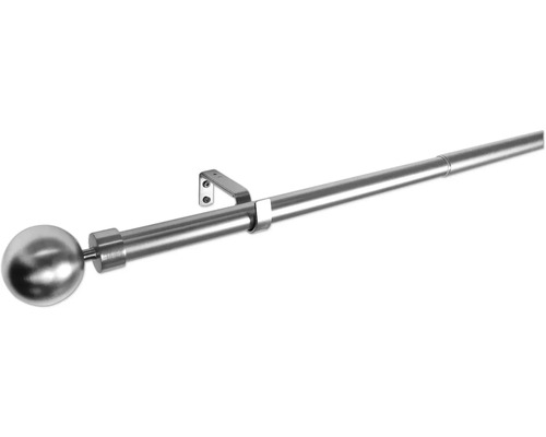 Gardinenstangen Set ausziehbar Habito edelstahl-optik 200-370 cm Ø 25/28 mm