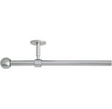 Gardinenstangen Set ausziehbar 2in1 edelstahl-optik 120-210 cm Ø 16/19 mm