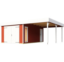 Holzgarage mit Carport und Doppeltor