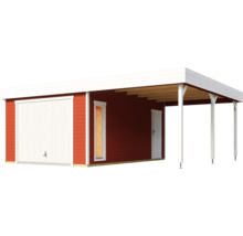 Holzgarage mit Carport und Seitentür