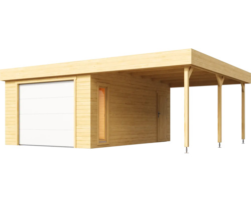 Holzgarage mit Anbau