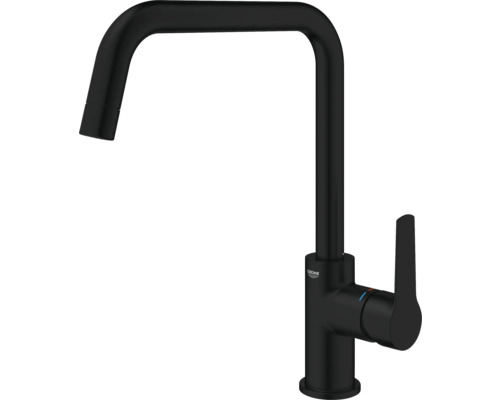Schwarzer Küchenarmatur mit hohem Auslauf