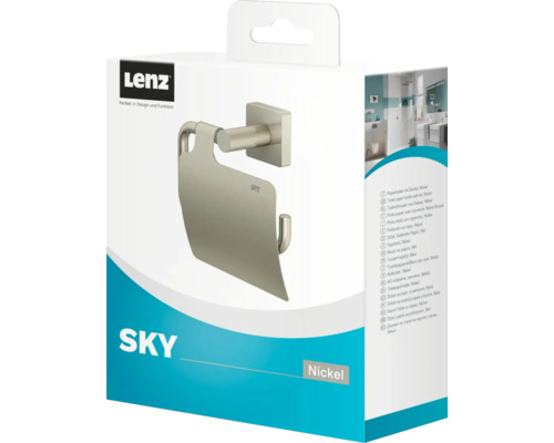 Lenz Sky Toilettenpapierhalter mit Deckel, Nickel