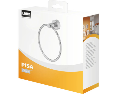 Verpackung einer Lenz Pisa Handtuchring Chrom