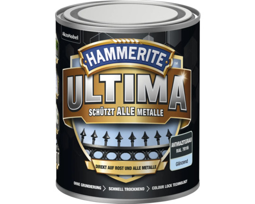 Hammerite Metallschutzlack Ultima Ral 7016 anthrazitgrau glänzend 750 ml