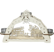 Lichterbogen mit Feuerwehrmotiv und Teelichthaltern