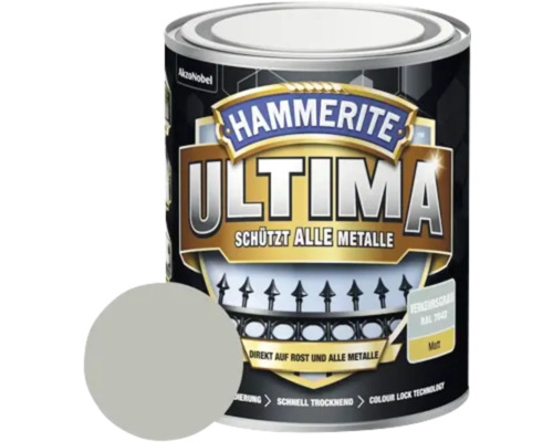 Hammerite Metallschutzlack Ultima Ral 7042 verkehrsgrau matt 750 ml Hammerite Ultima Metallschutzfarbe Dose