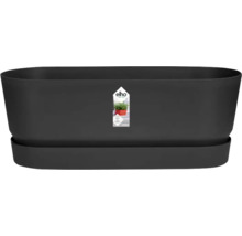 Rechteckiger Pflanzkasten aus Kunststoff mit Untersetzer