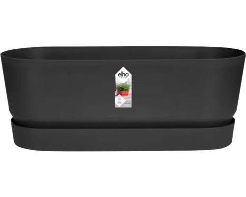 Rechteckiger Pflanzkasten aus Kunststoff mit Untersetzer