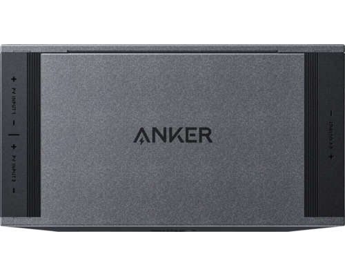Anker Logo auf einem Solargenerator mit Eingängen und Ausgängen für Photovoltaik