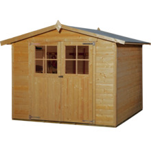 Holzgartenhaus mit Doppeltür und Fenstern