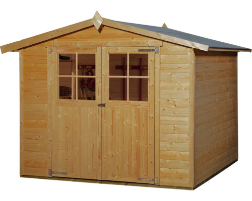 Holzgartenhaus mit Doppeltür und Fenstern