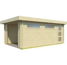 Holzgarage mit Tür und Fenster