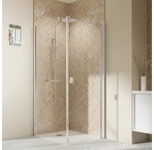 Duschtür für Seitenwand mit Drehtür BREUER Elana 2.0 100 x 200 cm Profil eckig chrom Klarglas Türanschlag rechts-thumb-0