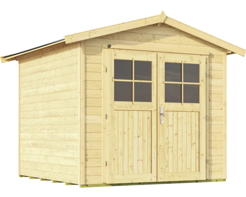 Holzgartenhaus mit Doppeltür und Fenstern