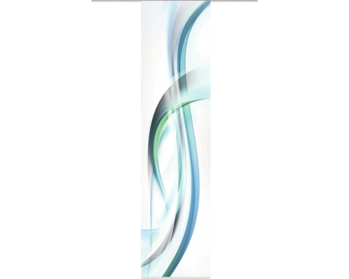 Schiebegardine Digitaldruck Fala blau 60x245 cm Roll-Up-Banner mit abstraktem Muster