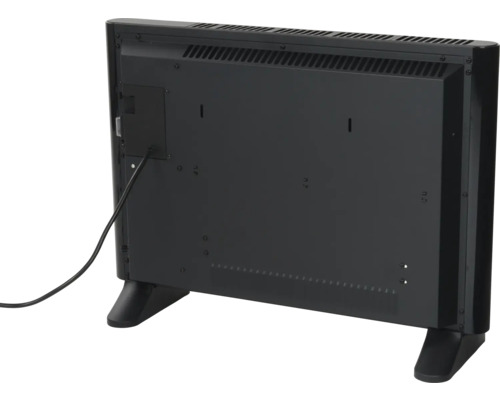 Rückansicht eines Heizkörpers mit Netzkabel