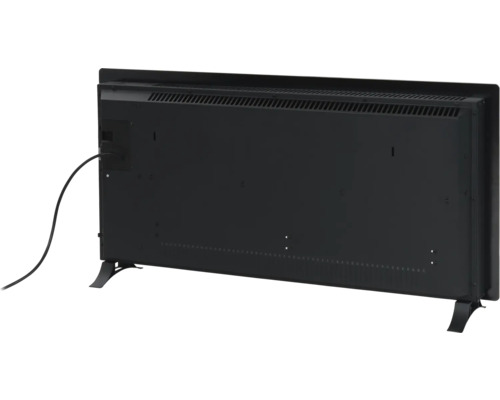 Rückansicht eines Konvektionsheizgeräts auf Füßen