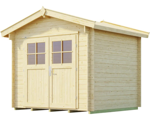 Holzgartenhaus mit Doppeltür und Fenstern