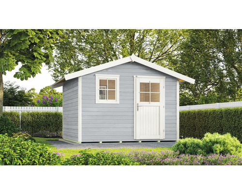 Gartenhaus weka 123 Gr. 4 inkl. Fußboden 380 x 274 cm grau Garten mit einem Gerätehaus aus Holz mit Fenster und Tür