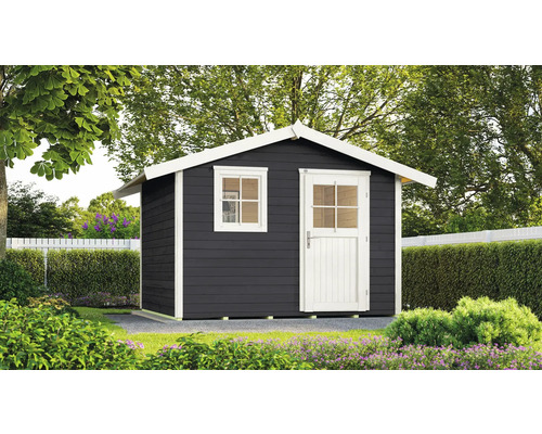 Gartenhaus weka 123 Gr. 4 inkl. Fußboden 380 x 274 cm anthrazit Gartenhaus aus Holz mit Fenster und Tür im Garten