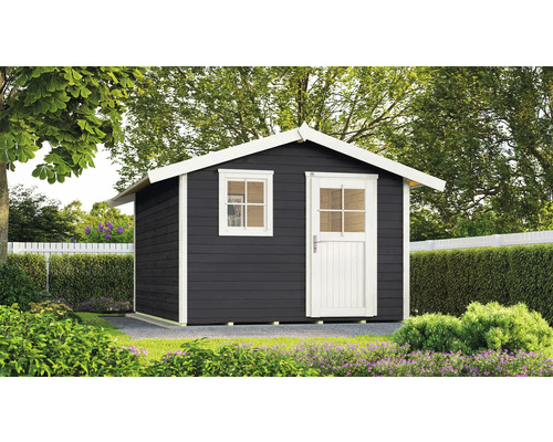 Gartenhaus weka 123 Gr. 5 inkl. Fußboden 380 x 324 cm anthrazit Holzgartenhaus mit Fenster und Tür im Garten