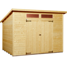 Gartenschuppen aus Holz mit Doppeltür und Fenstern