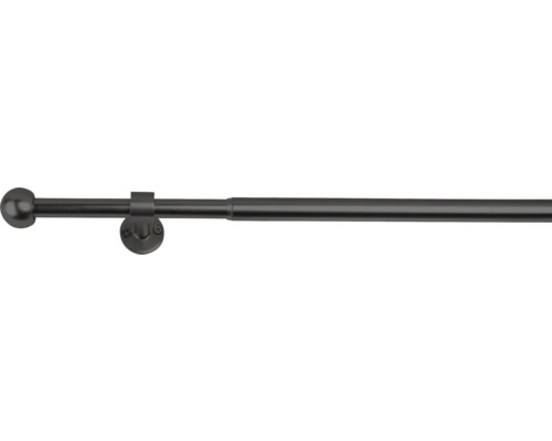 Gardinenstangen Set ausziehbar 2in1 schwarz 160-280 cm Ø 16/19 mm Gardinenstange mit Halterung und Endstück