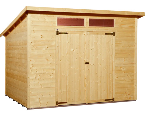 Holzgartenhaus mit Doppeltür und Fenstern