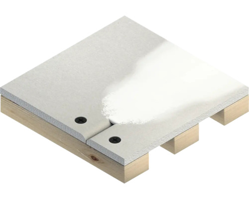 Verbindung von zwei Gipskartonplatten auf Holzkonstruktion