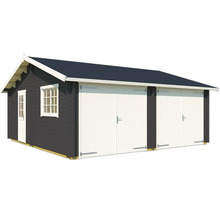 Holzgarage mit Doppeltor und Fenster