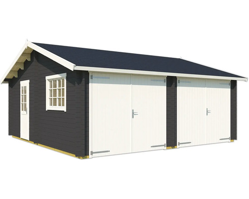 Holzgarage mit Doppeltor und Fenster