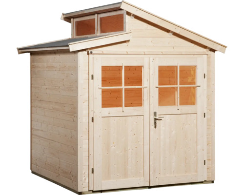 Gartenhaus aus Holz mit Doppeltür und Fenstern