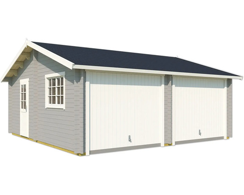 Doppelgarage mit zwei Toren, Tür und Fenster