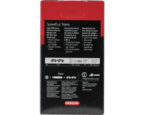 Verpackung einer SpeedCut Nano Sägekette für Akku- und 20 bis 35 ccm Benzinkettensägen