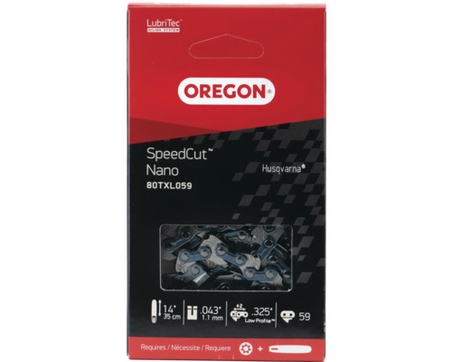 Sägekette OREGON 80TXL059E, 325" | 1,1 mm | 59 TG | HM | SpeedCut Nano 35 cm Oregon SpeedCut Nano Sägekette 35 cm
