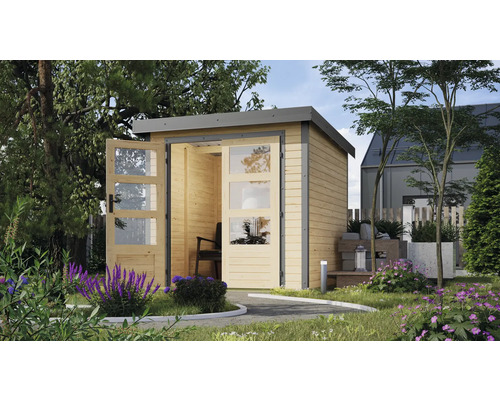 Winter Sale % Gerätehaus WW-98 B244 x T244cm Datsche Gartenhaus Datsche Holz Blockhaus Geräteschuppen Laube Schuppen Gartenhäuser deals Holzhäuser Gartenhäuser Satteldach