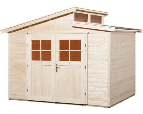 Holzgartenhaus mit Doppeltür und Oberlicht