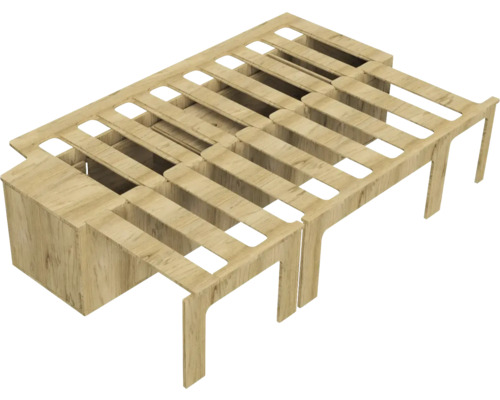 Bettgestell aus Holz mit Lattenrost