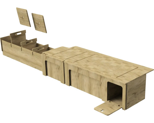 Holzregalsystem mit Fächern und Türen