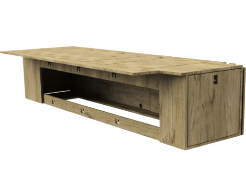 Holzschrank mit Ablageflächen und Schublade