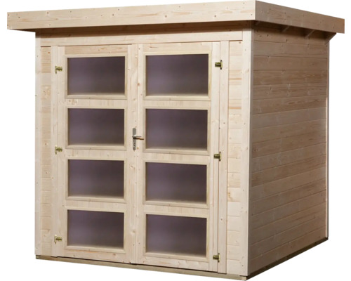 Holzgartenhaus mit Doppeltür und Fenster