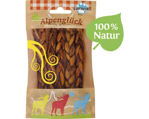 Hundesnack Carnello Alpenglück Glückssträhnen aus Naturdarm, reinigt das Gebiss, soja-, gluten- & getreidefrei, 5 Stk