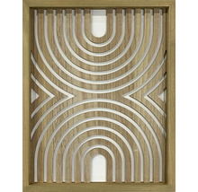 Dekoratives Holzelement mit geometrischem Muster in einem Rahmen
