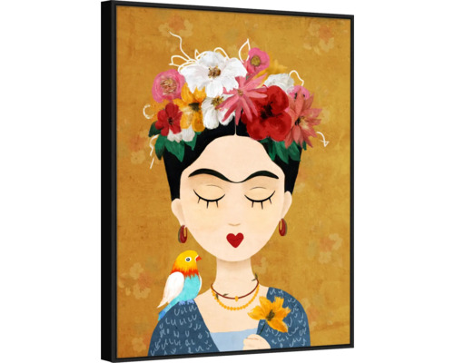 Leinwandbild Frida Kahlo Comic 62x82 cm