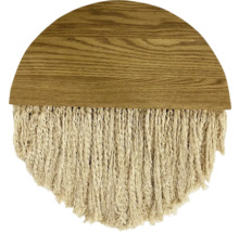 Halbkreisförmige Wanddekoration aus Holz mit Fransen