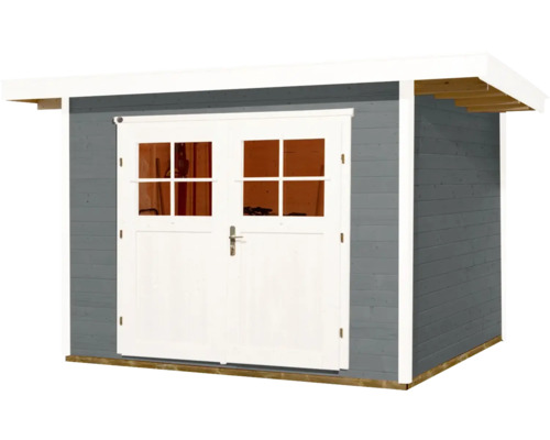 Holzgartenhaus mit Doppeltür und Flachdach