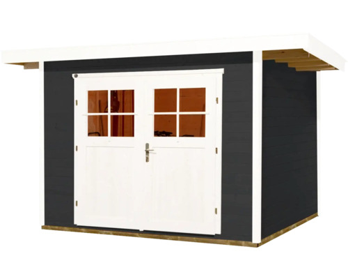 Holzgartenhaus mit Doppeltür und Flachdach